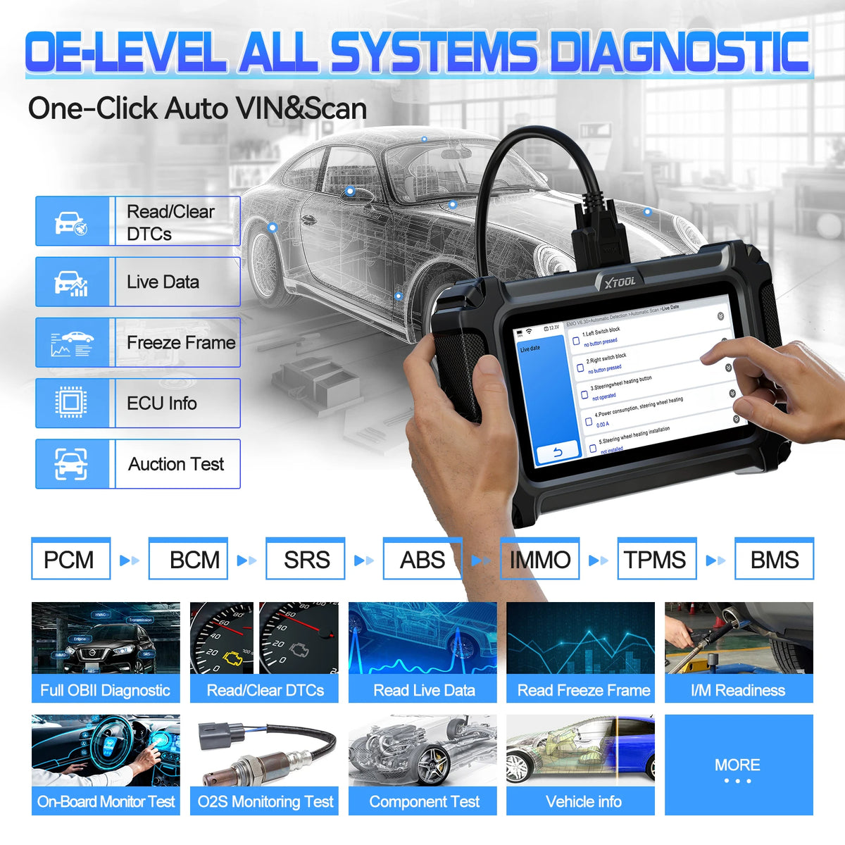 XTOOL IP500 GMC/Buick/Cadillac OBD2 Scan Tool key Programmer Auto Bidirectional