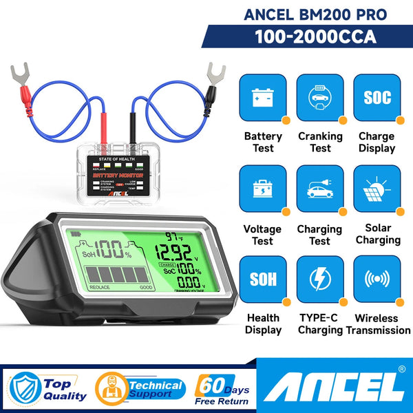BM200 Wireless Bluetooth 4.2 12V Battery Monitor Car Battery For Android IOS APP