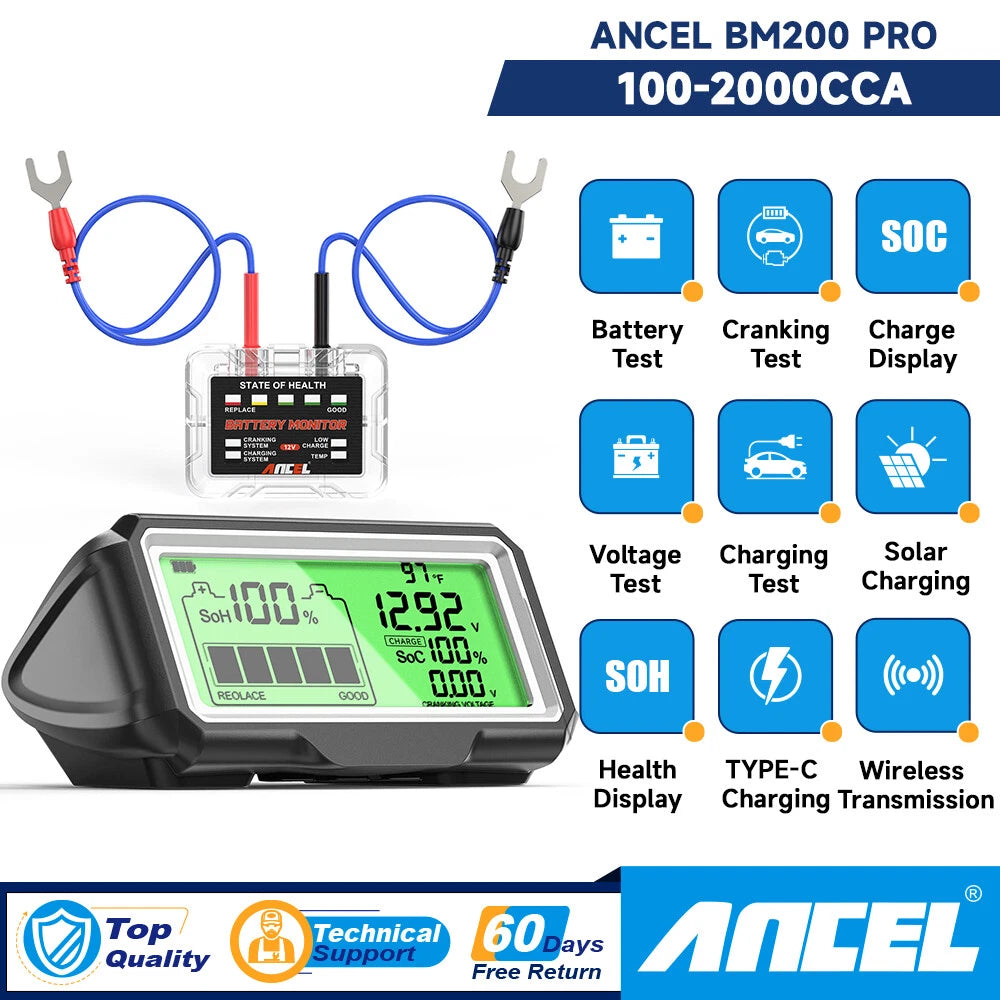BM200 Wireless Bluetooth 4.2 12V Battery Monitor Car Battery For Android IOS APP
