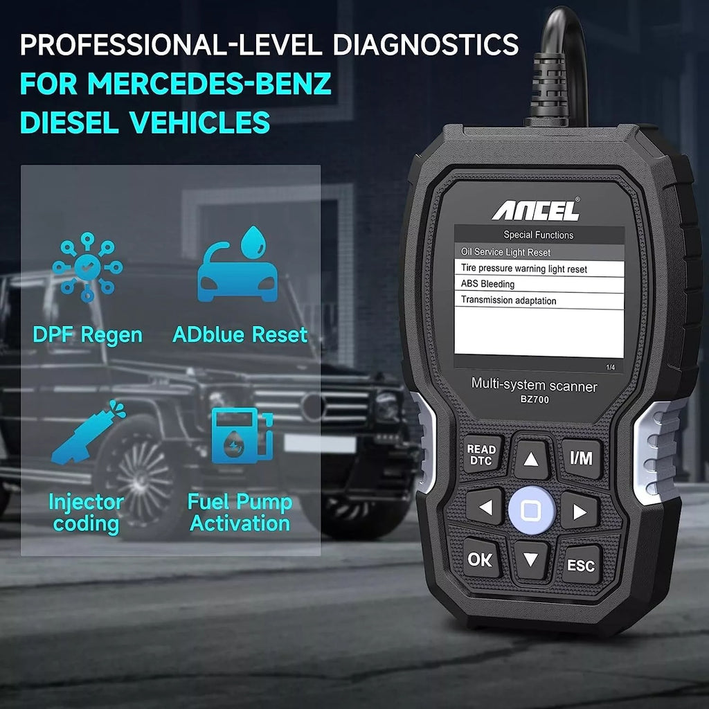 ANCEL BZ700 OBD2 Scanner for Mercedes Benz Full System ABS SRS EPB Diagnostic