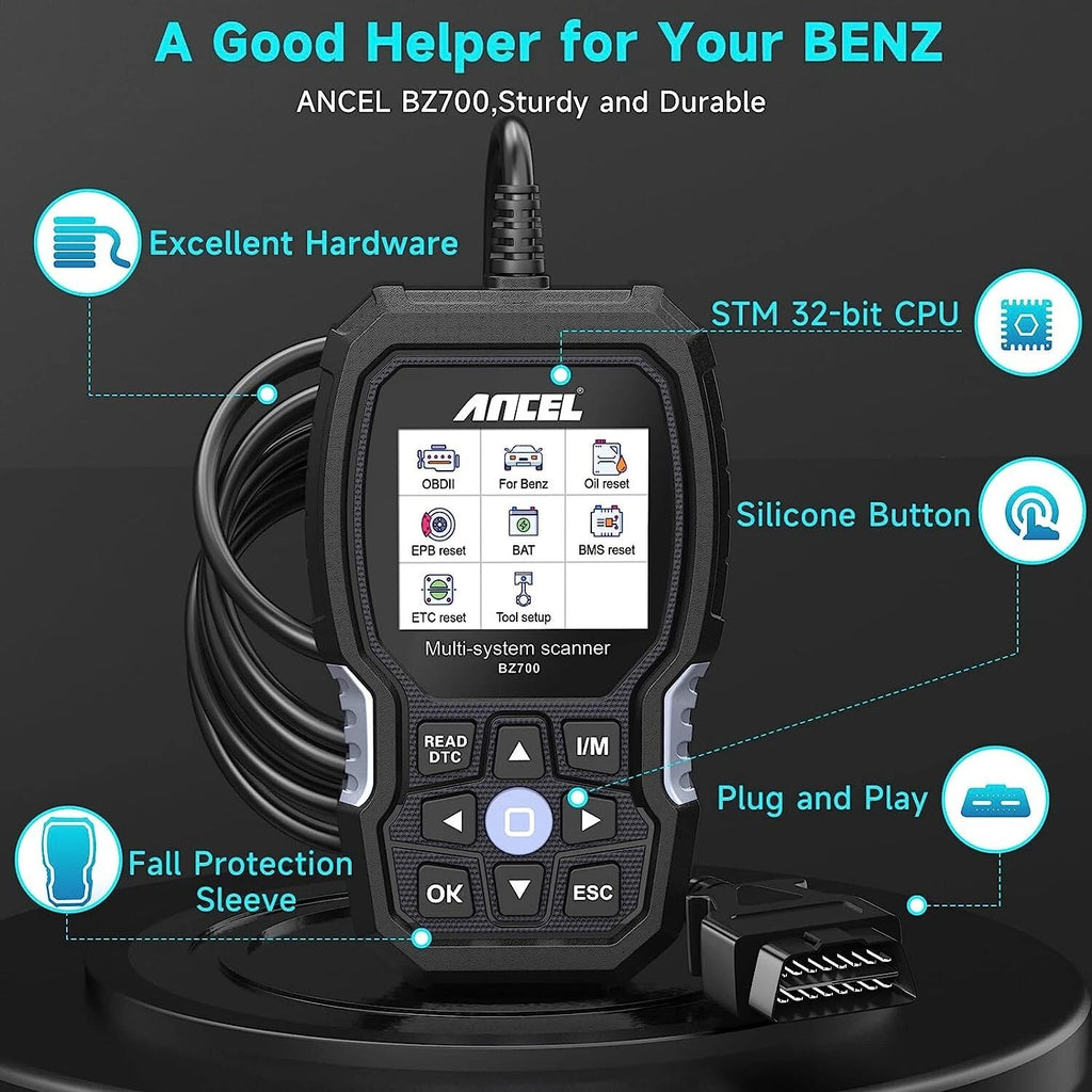 ANCEL BZ700 OBD2 Scanner for Mercedes Benz Full System ABS SRS EPB Diagnostic