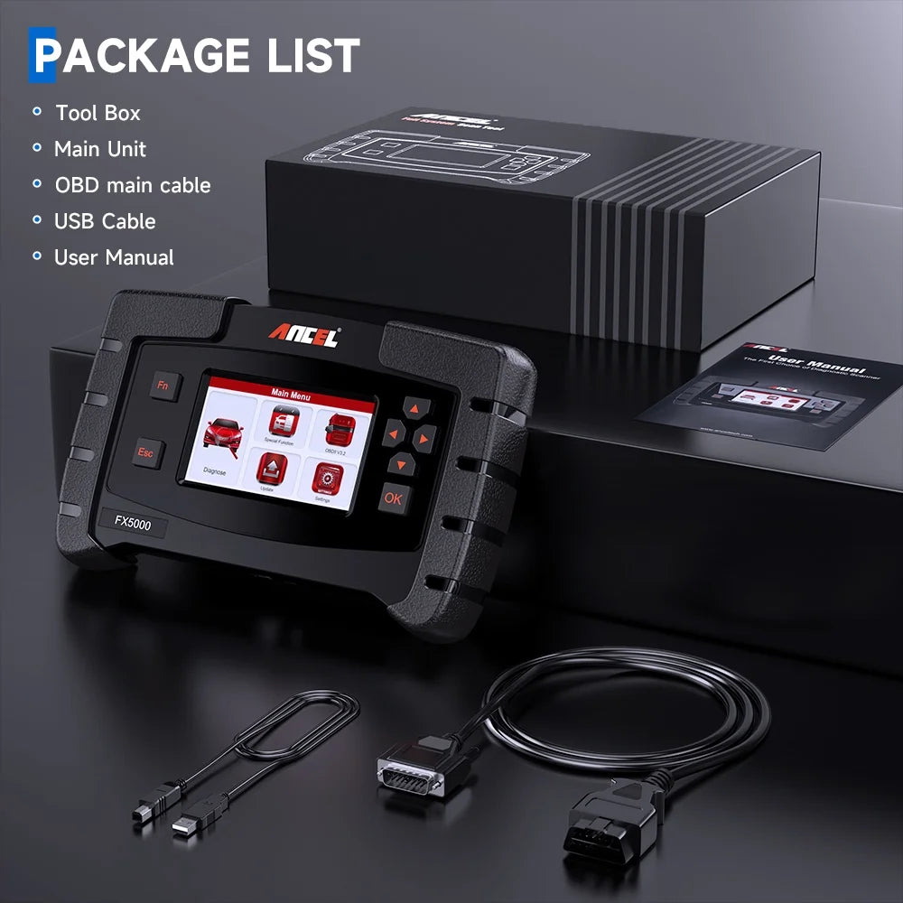 ANCEL FX5000 OBD2 Scanner All System Diagnostic Tool with ABS Bleeding EPB Oil Reset
