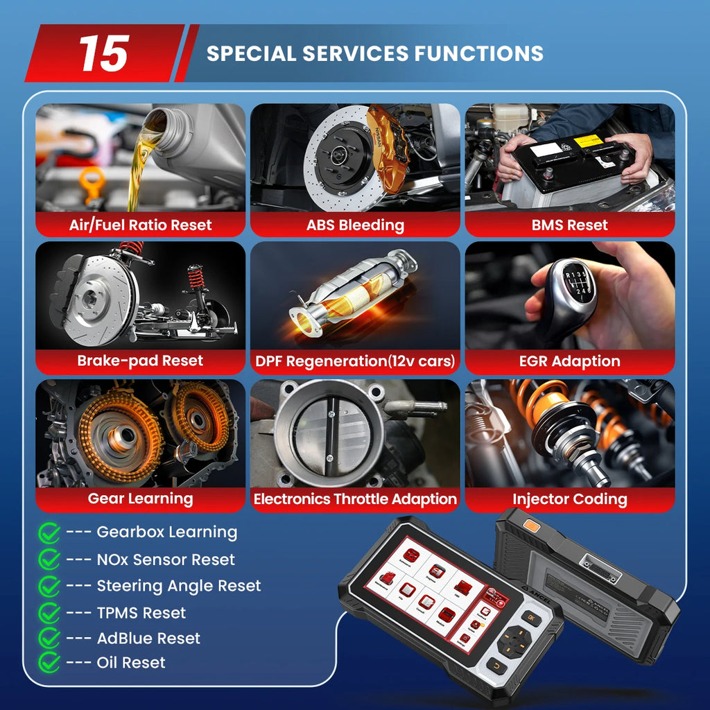 ANCEL FX6100 OBD2 Scanner All System Bidirectional Tool 15 Reset DPF EPB SAS