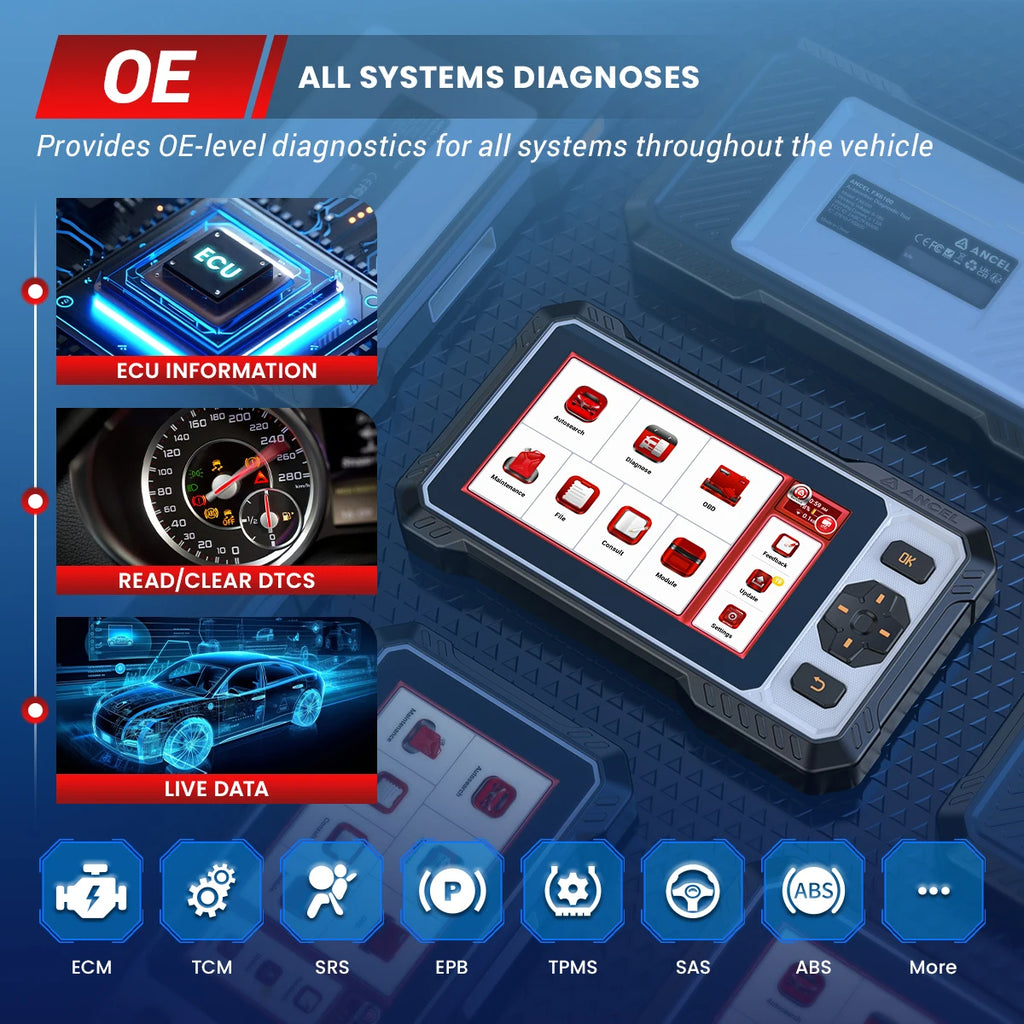 ANCEL FX6100 OBD2 Scanner All System Bidirectional Tool 15 Reset DPF EPB SAS