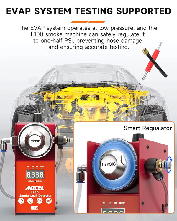 Ancel L100 Pro Automotive Smoke Leak Detector EVAP Fuel Vacuum Test Machine