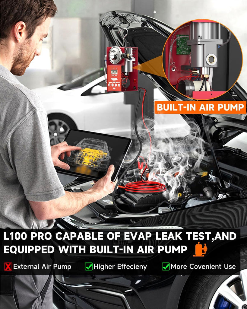 Ancel L100 Pro Automotive Smoke Leak Detector EVAP Fuel Vacuum Test Machine