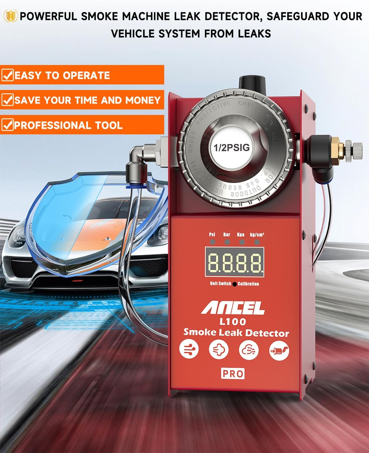 Ancel L100 Pro Automotive Smoke Leak Detector EVAP Fuel Vacuum Test Machine