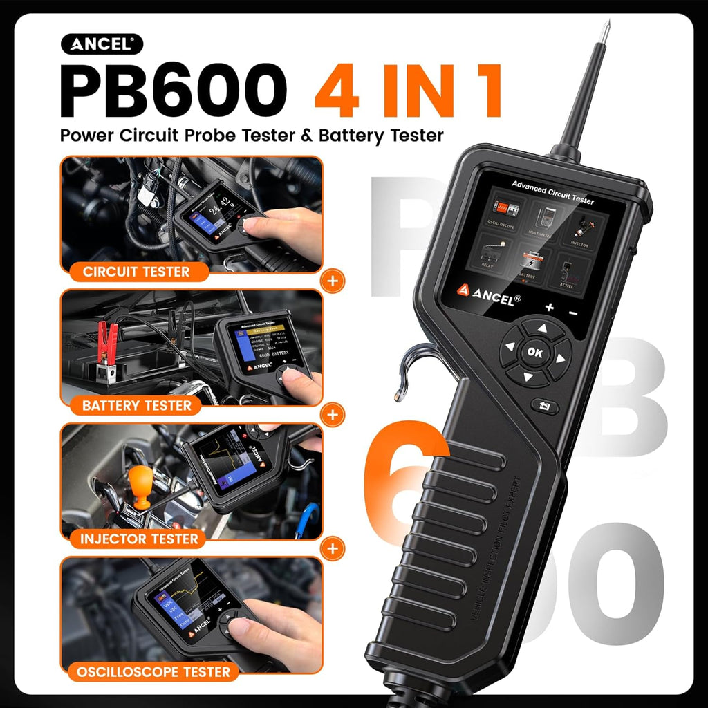 ANCEL PB600 12V 24V Car Circuit Power Probe Tester Relay Injector Battery Tool