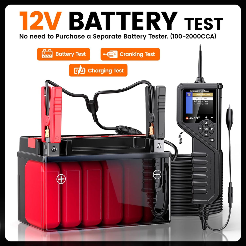ANCEL PB600 12V 24V Car Circuit Power Probe Tester Relay Injector Battery Tool