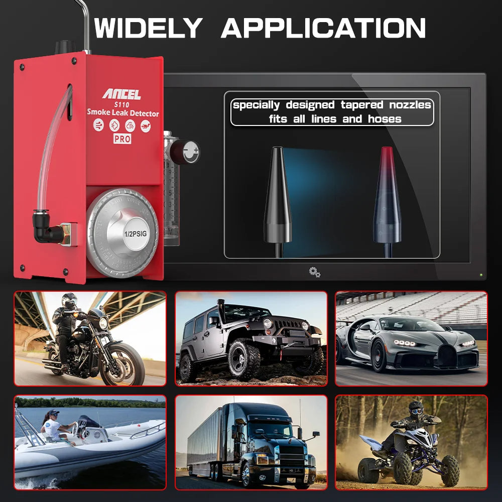 ANCEL S110 Pro EVAP Smoke Leak Detector Car Fuel Pipe Air Pump Diagnostic Tool