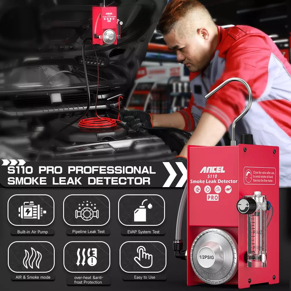 ANCEL S110 EVAP Smoke Leak Detector Car Vacuum Tester Fuel Pipe Diagnostic Tool