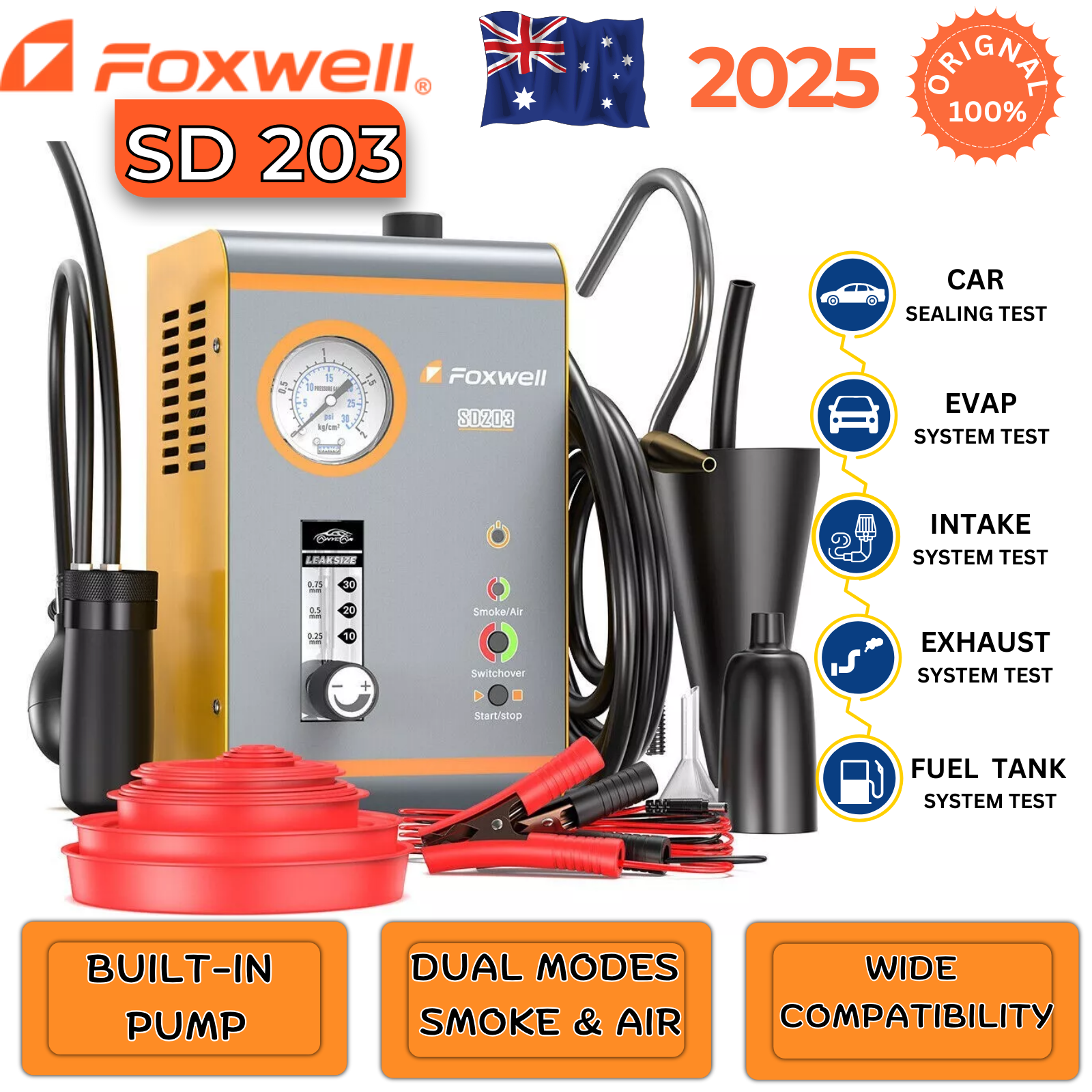 Foxwell SD203 Automotive EVAP Smoke Machine Vacuum Leak Detector Tester Secondary image