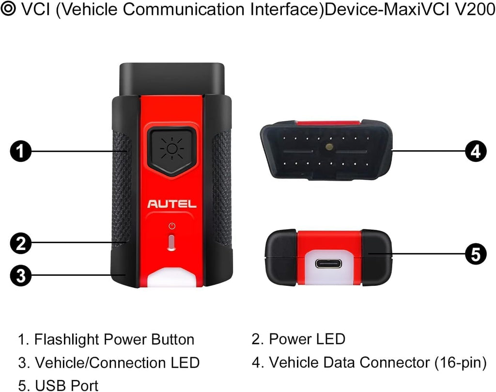 Autel MaxiVCI VCI200 Bluetooth OBD2 Connector Diagnostic Adapter MS 906S ITS600
