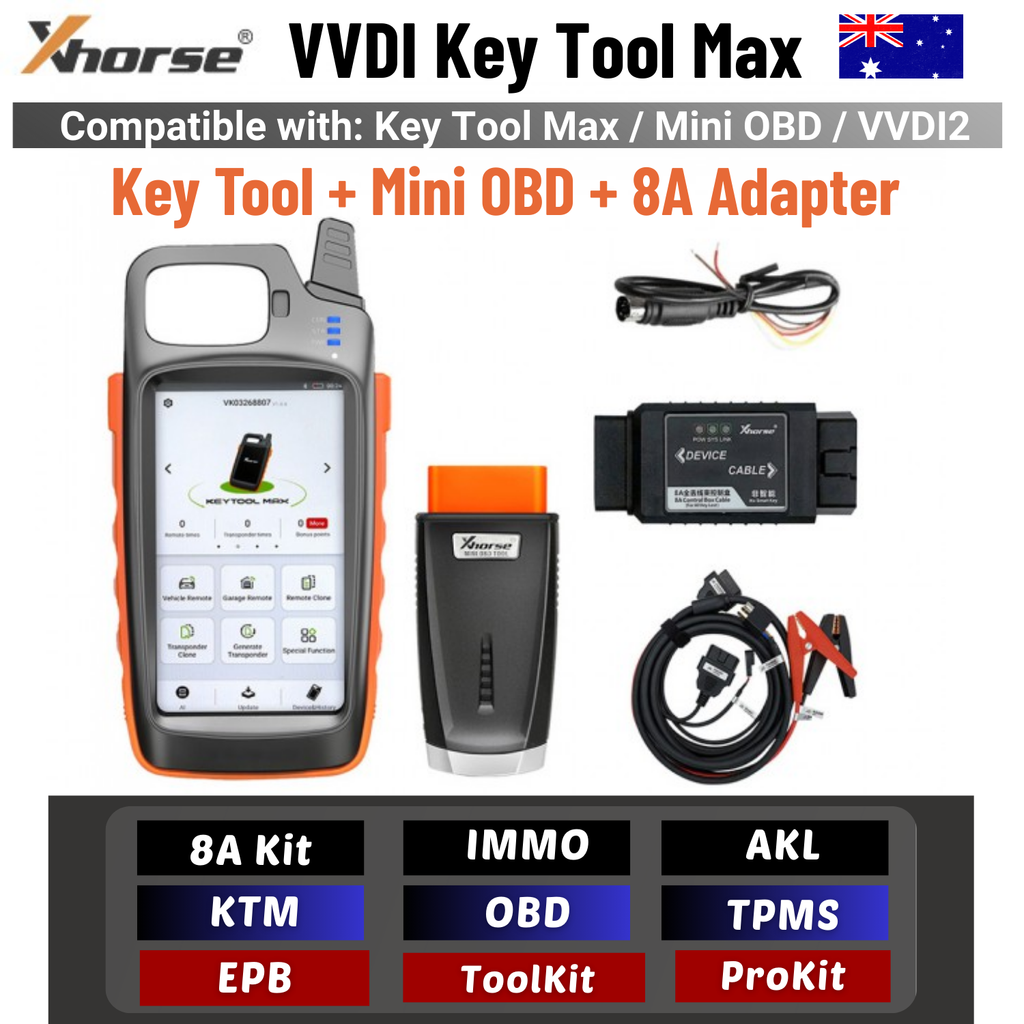 Xhorse Key Tool Max Workshop Service Kit Mini OBD Tool 8A Adapter Remote