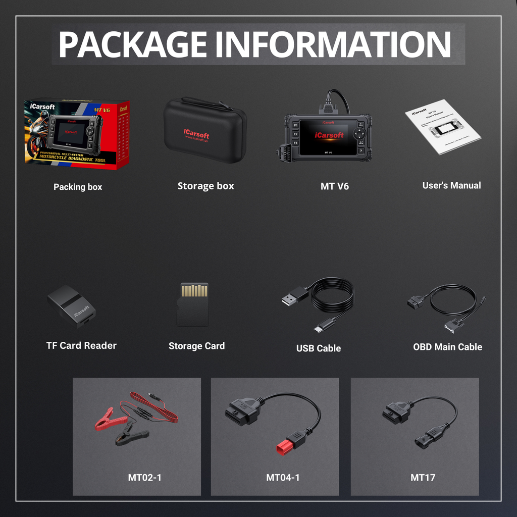 iCarsoft MT V6 for Derbi Full System Reset ABS Bleed Engine Throttle Live Data