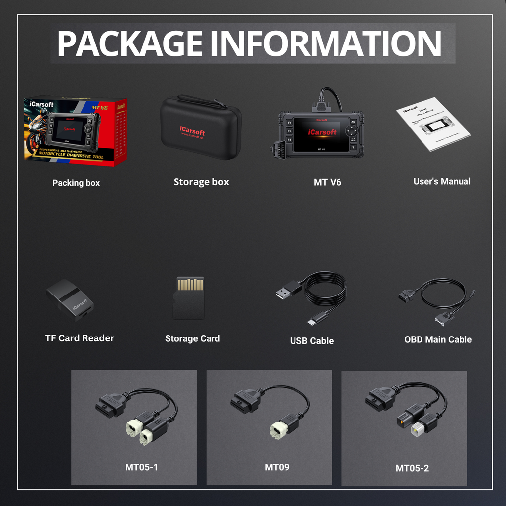 CFMOTO V6 2026 iCarsoft Motorcycle Diagnostic ScannerEngine ABS Live Data