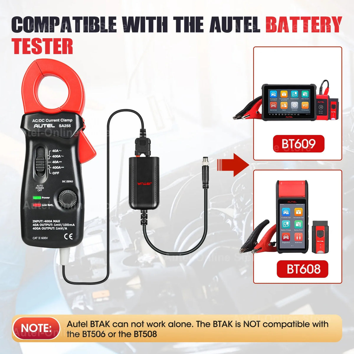 Autel BTAK 400A Clamp Battery Tester Multimeter for BT608/BT609 Vehicles