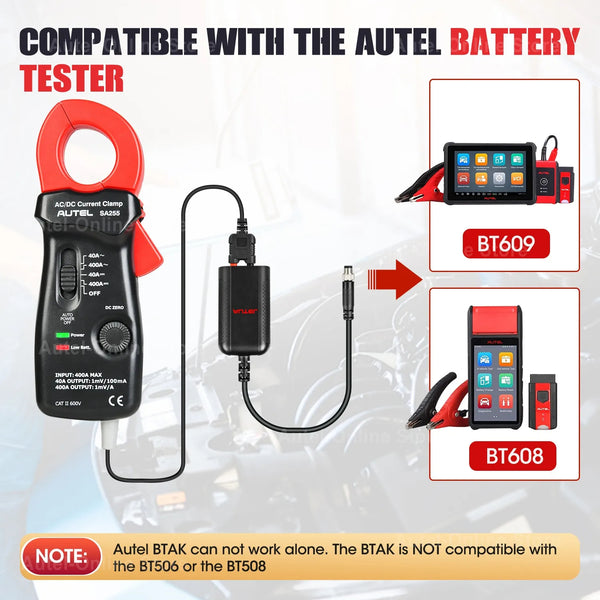Autel BTAK 400A Clamp Battery Tester Multimeter for BT608/BT609 Vehicles