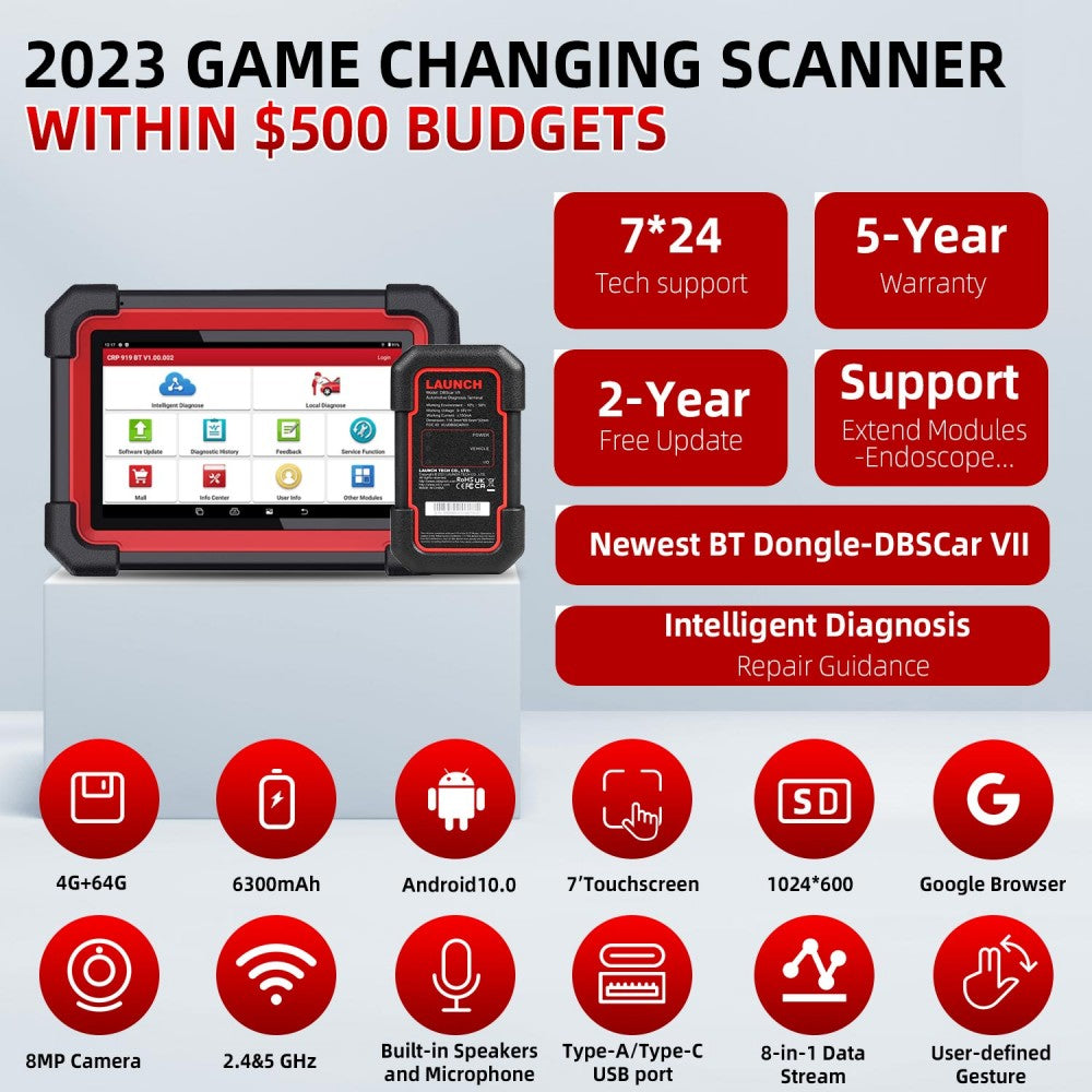 2025  LAUNCH CRP919E BT OBD2 Scan Tool Bi-Directional ECU/Key Coding