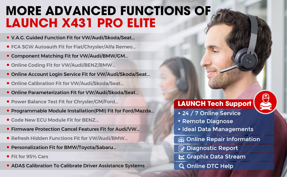 LAUNCH X431 PRO ELITE OBD II obd2 Car Diagnostic Scanner ECU Programming OEM .