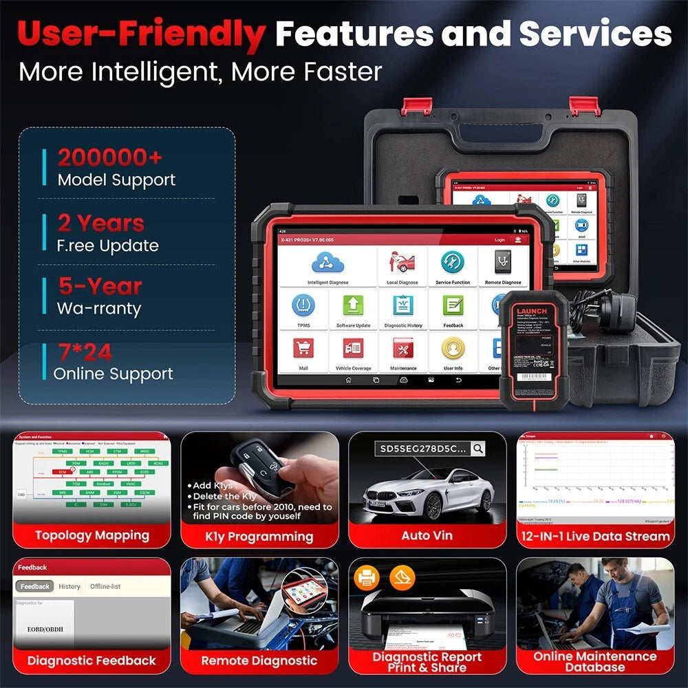 LAUNCH X431 PRO3S+ V5.0  ECU Coding 55+ Service OBD2 Vehicle Diagnostic Scanner