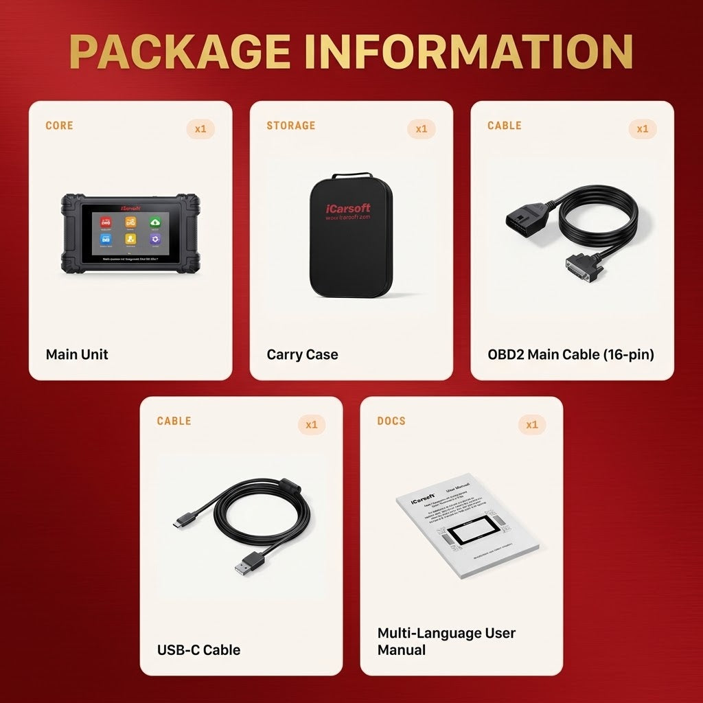 2026 iCarsoft CR Elite OBD2 Car Scanner 4Systems Engine ABS Airbag Transmission