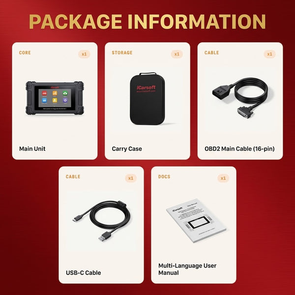 2026 iCarsoft CR Elite OBD2 Car Scanner 4Systems Engine ABS Airbag Transmission