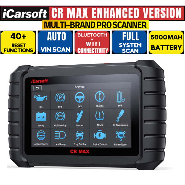 iCarsoft CR MAX Enhanced Multi-System OBD2 Tool Bi-Directional 40 Reset Modes