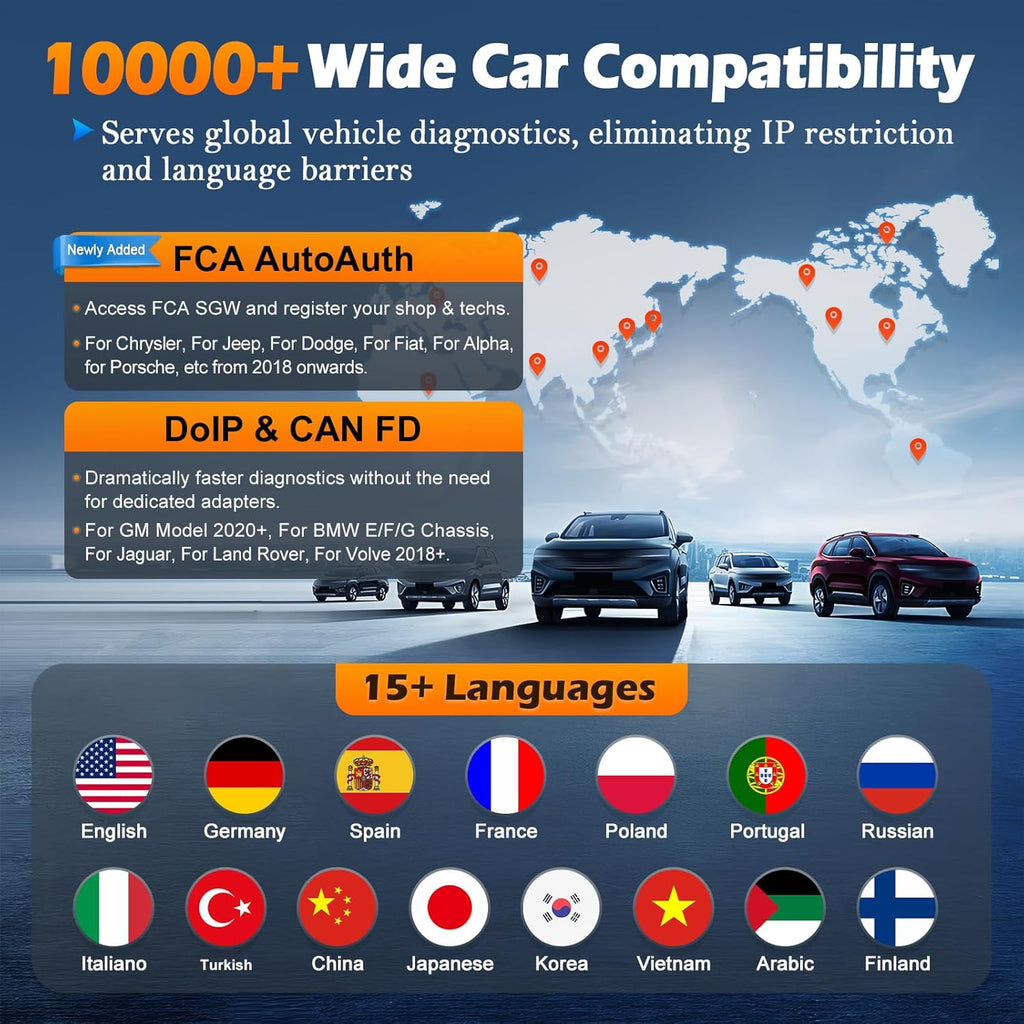 XTOOL IP900S OBD2 Scanner ECU Coding IMMO Automatic Car Code Reader FCA AutoAuth
