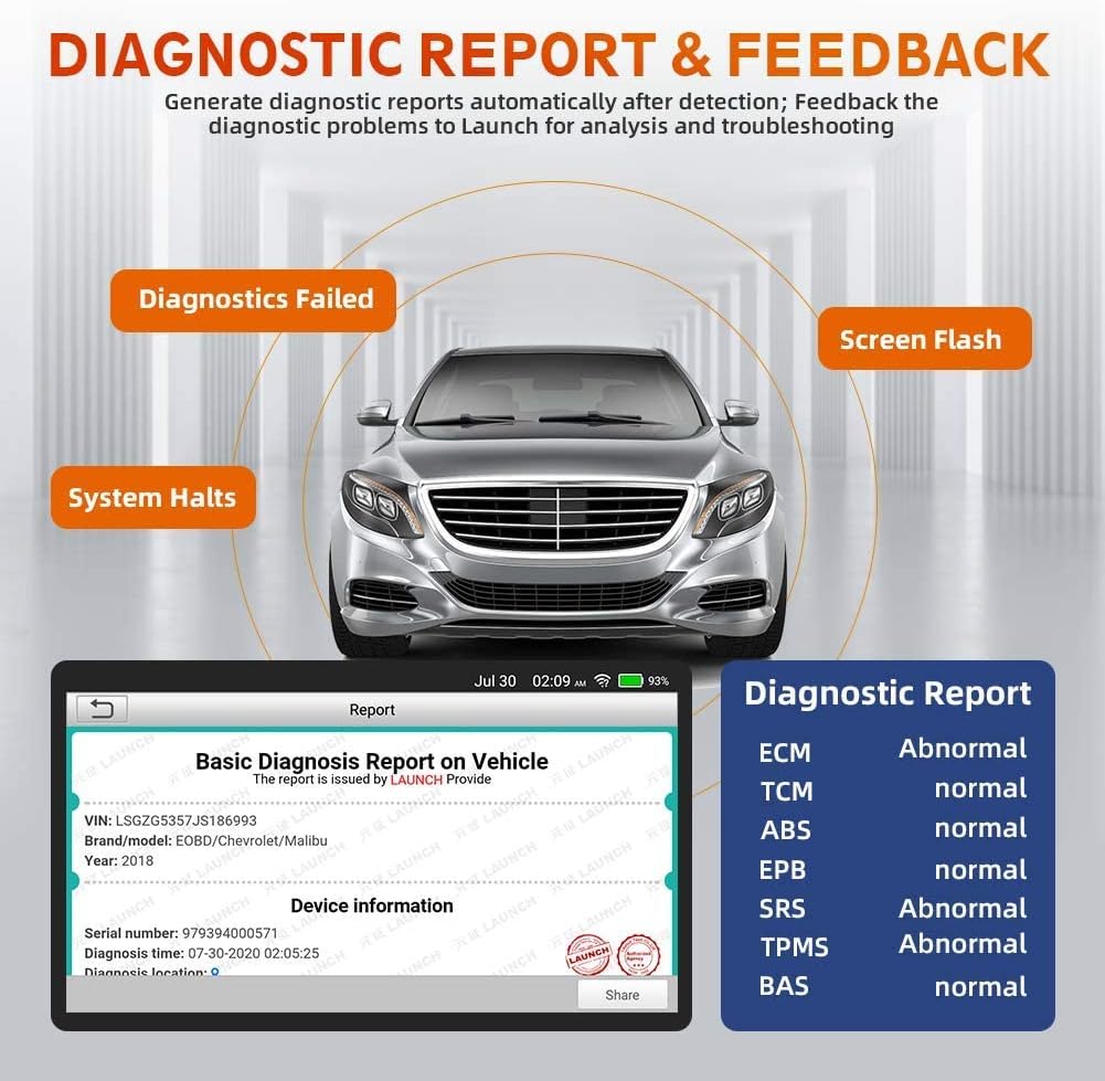 LAUNCH Full System WiFi Car Diagnostic Tool CRP TOUCH PRO ELITE