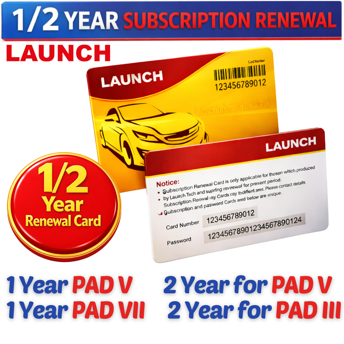 LAUNCH X431 PAD III PAD V PAD VII Software Update 1 ,2 Year License Renewal