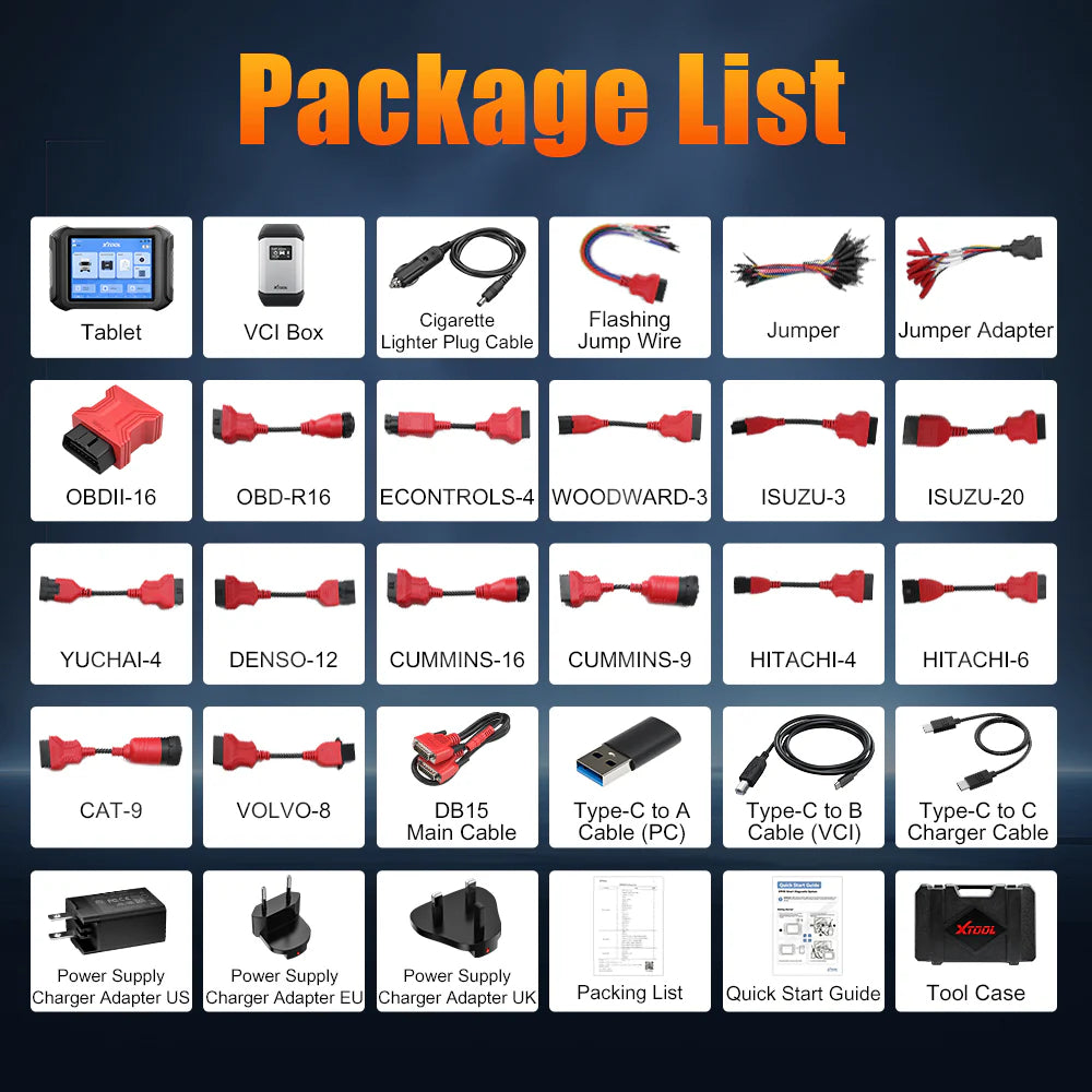 XTOOL D9HD Heavy Duty Truck Scanner Full System Diagnostic Tool