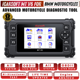 2026  iCarsoft MT V6 BMW Motorcycle Diagnostic Tool OBD2 Scanner MT01 MT10 Cable