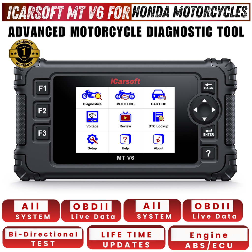 iCarsoft MT V6 Honda Motorcycle obd2 Scanner ECU EngineThrottle Scan Live Data