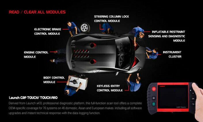 LAUNCH Full System WiFi Car Diagnostic Tool CRP TOUCH PRO ELITE