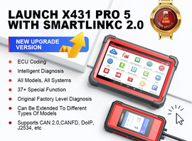 Launch X431 PRO5 with 24V Smarklink HD V2.0 Diagnostic Tools & J2534 ECU SmartBox OBD2 Scanner