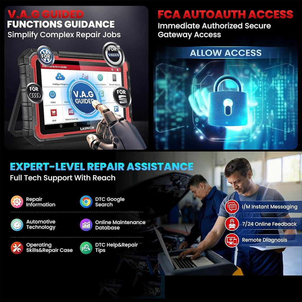 LAUNCH X431 PRO ELITE OBD II obd2 Car Diagnostic Scanner ECU Programming OEM .