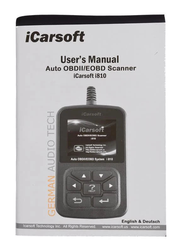 iCarsoft i810 OBD2 Code Reader Universal Car Diagnostic Tool Live Data Support