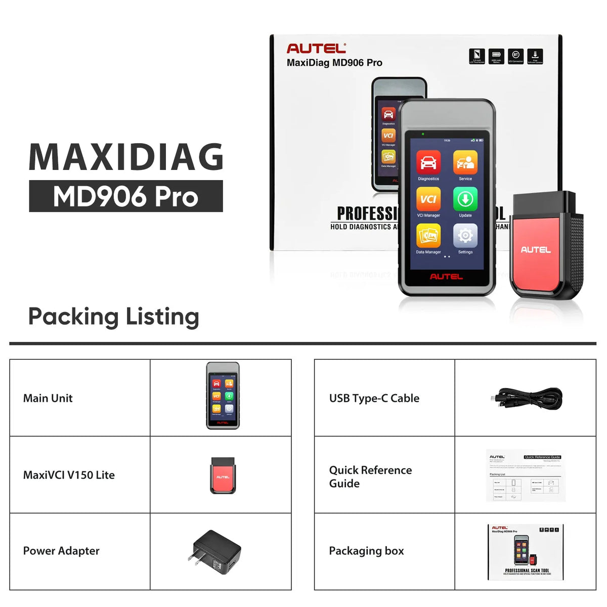 Autel MaxiDiag MD906 Pro OBD2 Diagnostic Scanner Tool