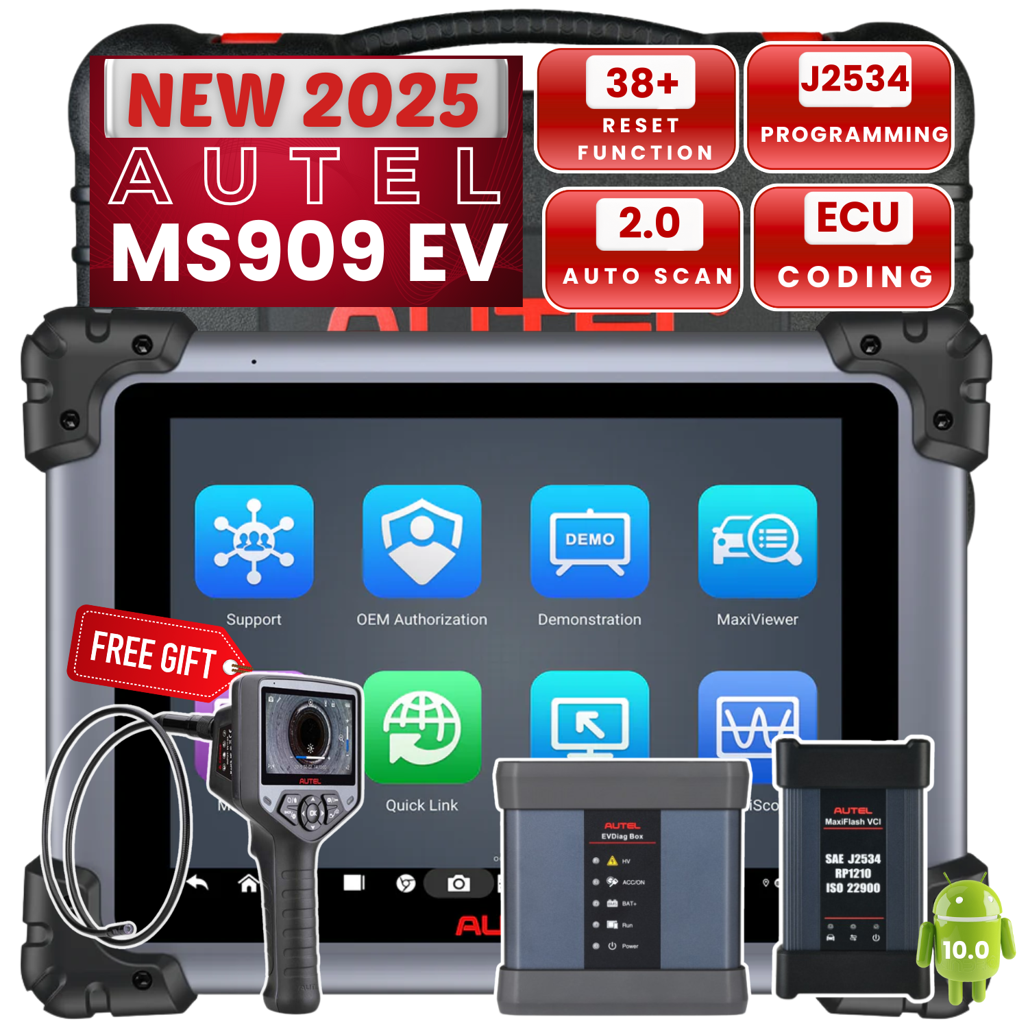 2026 Autel MaxiSYS MS909EV EV Diagnostic Scanner w/ EVDiag Box, ECU Coding, 40+ Services Secondary image