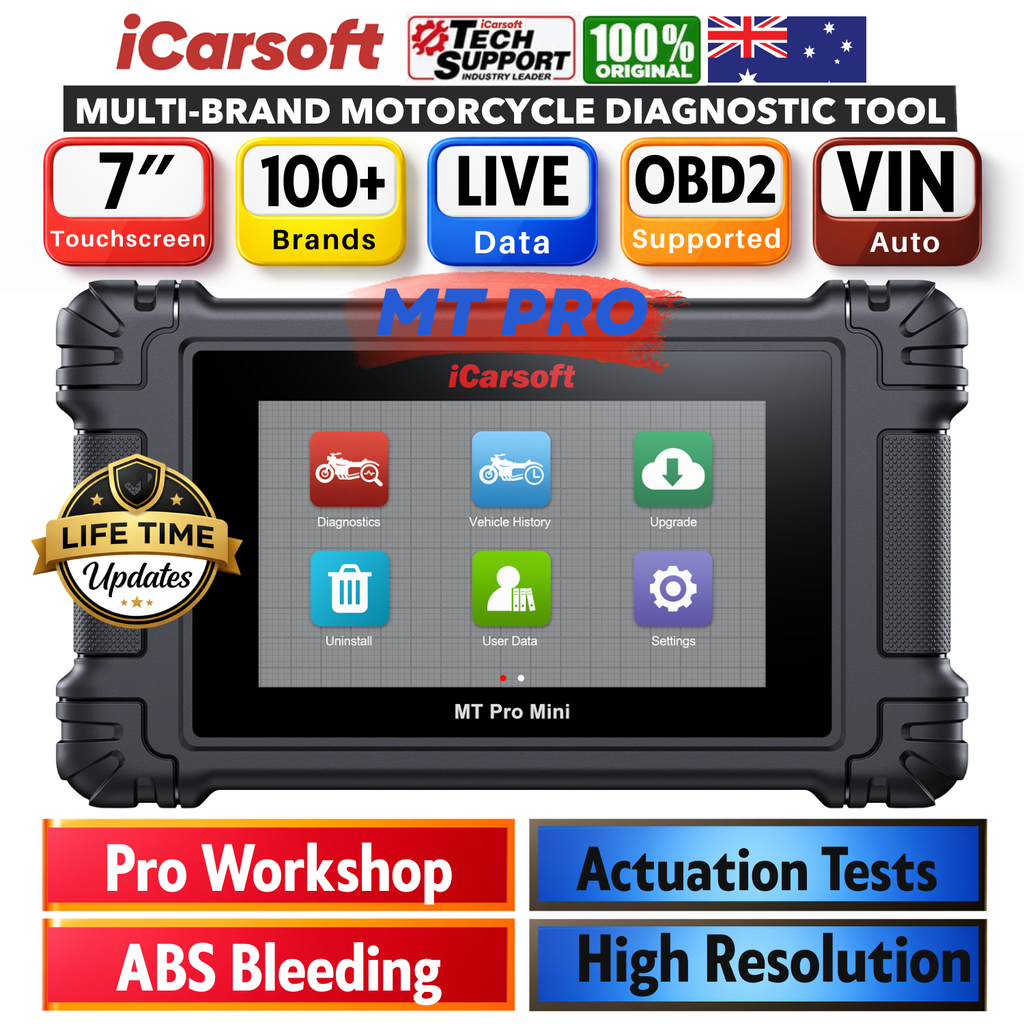 iCarsoft MT PRO Multi-Brand Motorcycle Scanner Bi-Directional Actuation Full ECU