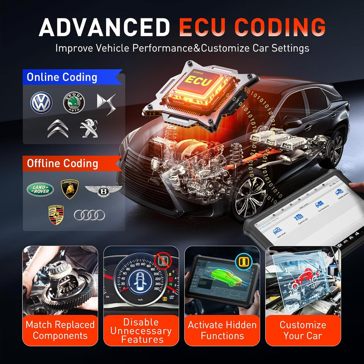 OTOFIX D1 PROS obd2 diagnostic scan tool Bidrectional full system  ECU Coding