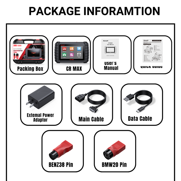 iCarsoft CR MAX Enhanced Multi-System OBD2 Tool Bi-Directional 40 Reset Modes