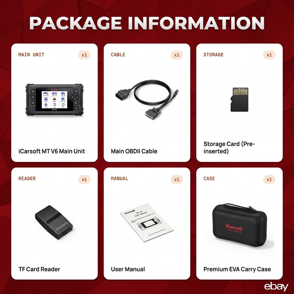 iCarsoft MT V6 ROYAL ALLOY Bike OBD2 Diagnostic Scanner ECU DTC Fault Code Clear
