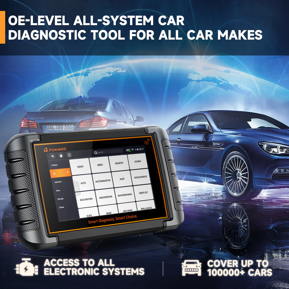 FOXWELL NT809TS OBD 2 Car Diagnostic Tools Tpms Programing A/F DPF BRT 30+ Reset Active Test OBD2 Bluetooth Automotive Scanner - Auto Lines Australia