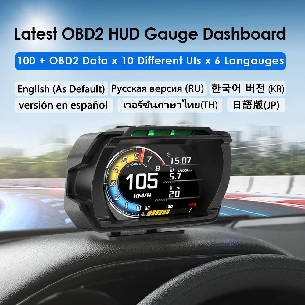 Vjoycar V80 Newest Head Up Display Auto Display OBD2+GPS Smart Car HUD Gauge Main image