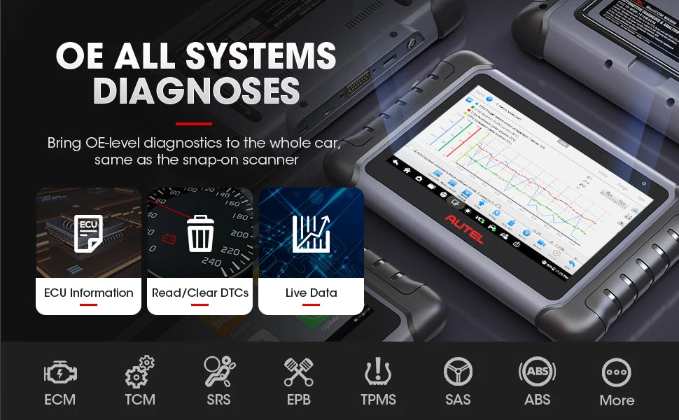 Autel MaxiCOM MK808KBT PRO OBD2 Scanner Automotivo Car Diagnostic Scan Tool MK808K-BT OBD 2 Code Reader Key Coding Active Test