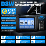 XTOOL D8W WIFI OBD2 Car Diagnostic Tools ECU Online Coding Bi-directional Control Key Programming 38 Resets CAN FD DOIP