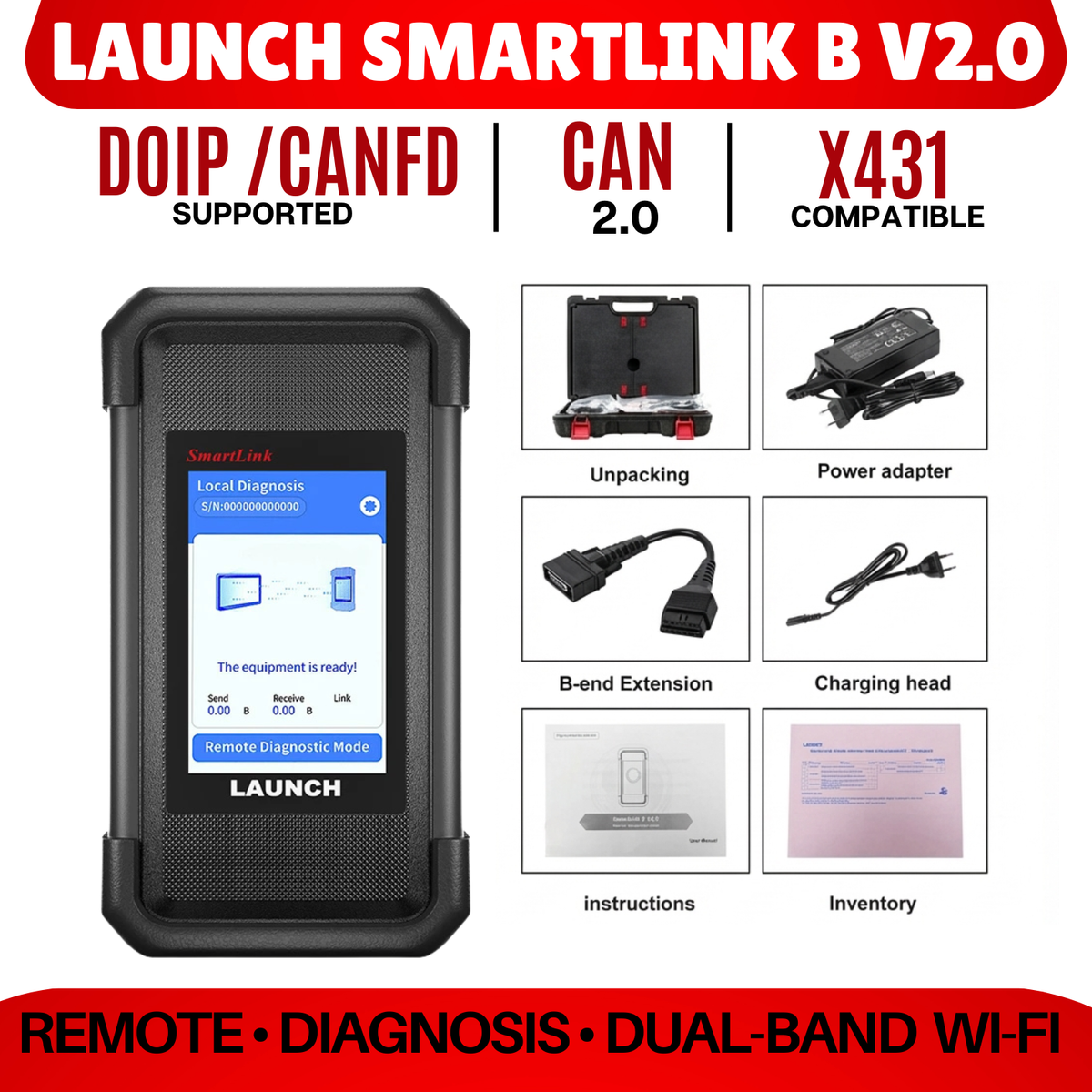 LAUNCH SmartLink B V2.0 Super Remote Diagnosis Tool Vehicle Data Link Connector