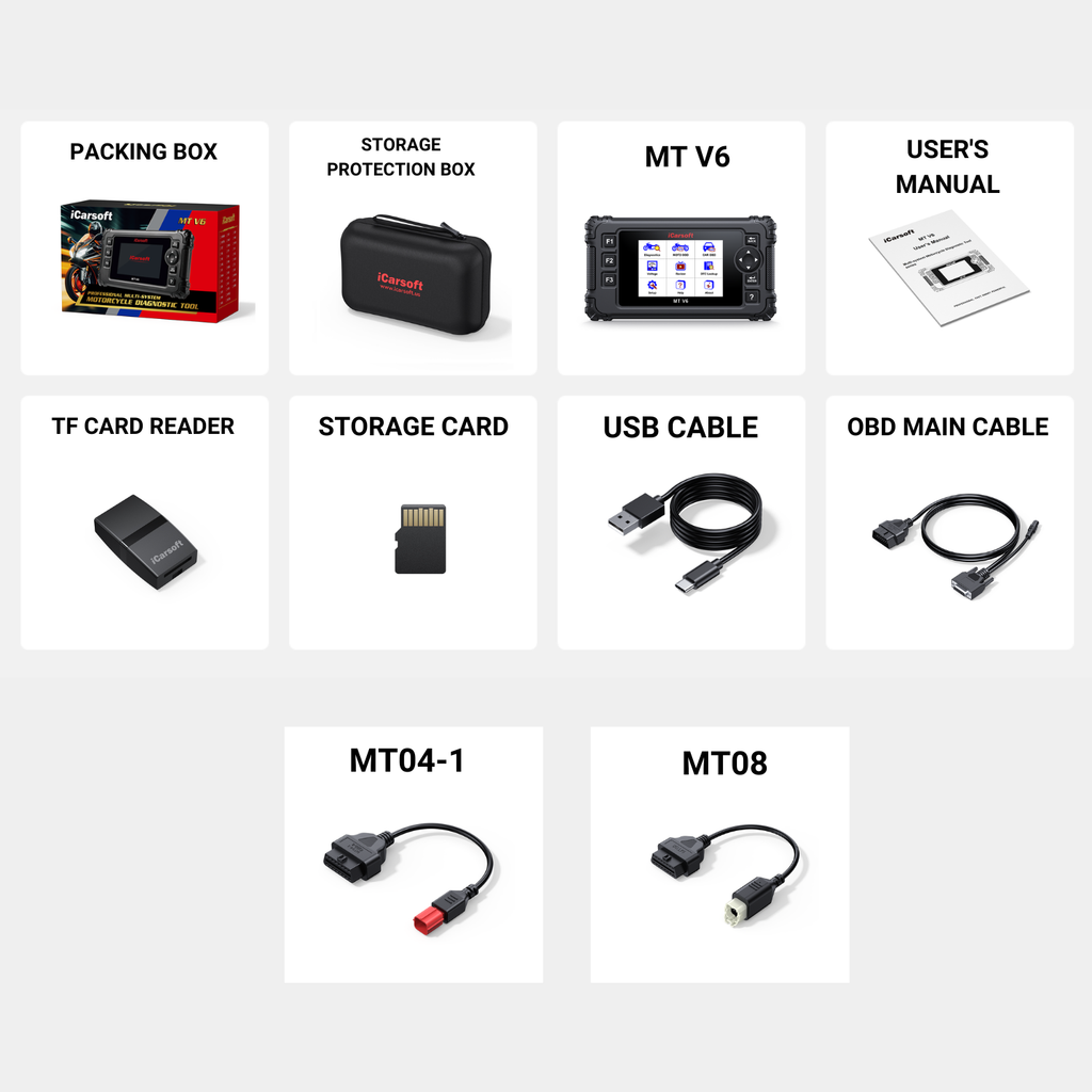 iCarsoft MT V6 Honda Motorcycle obd2 Scanner ECU EngineThrottle Scan Live Data